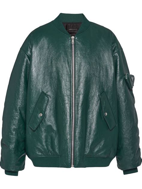 prada bomberjacke|prada nappa leather jacket.